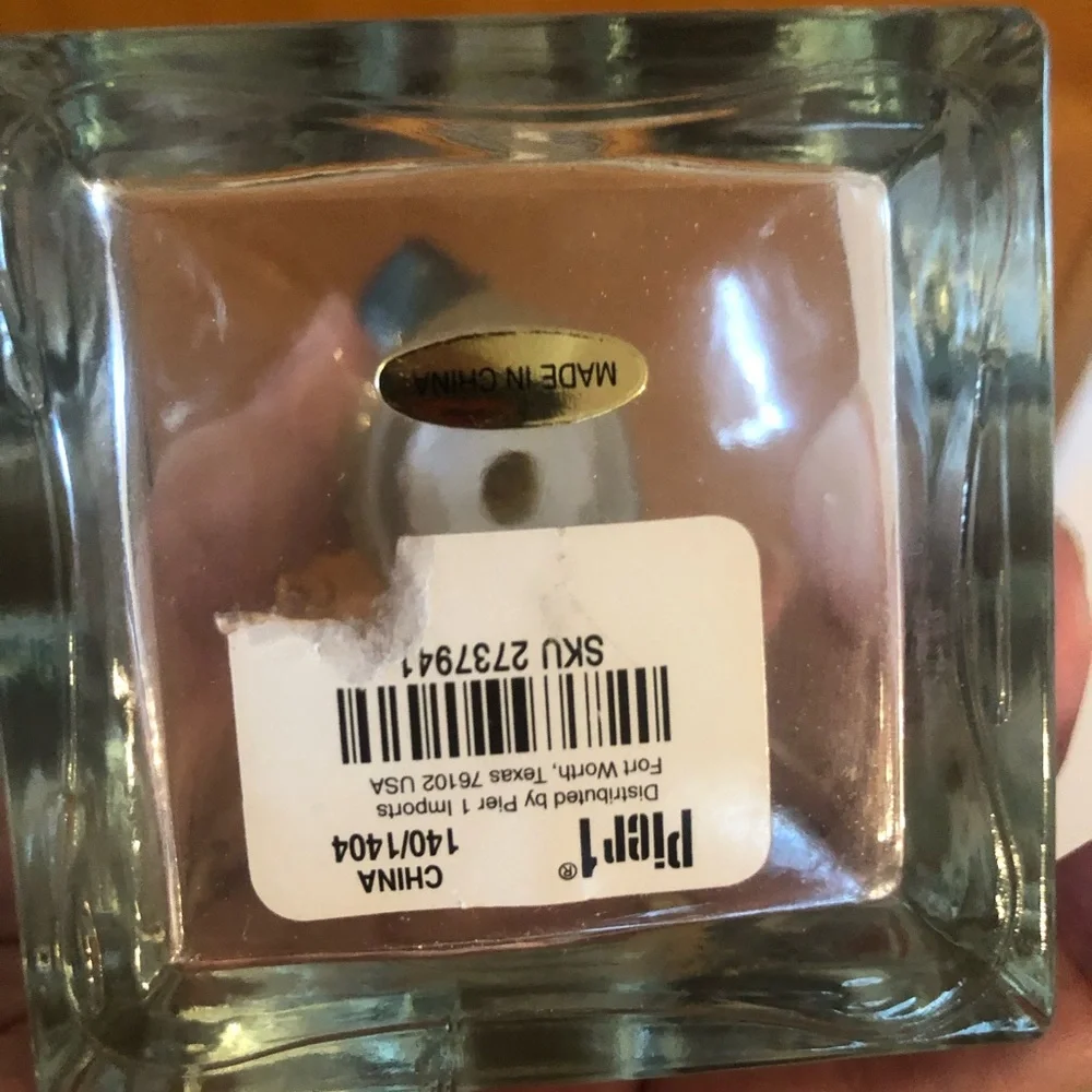 Pier 1 Imports Peacock Perfume Bottle ( EMPTY) 5 1/2” x 2 1/2”
